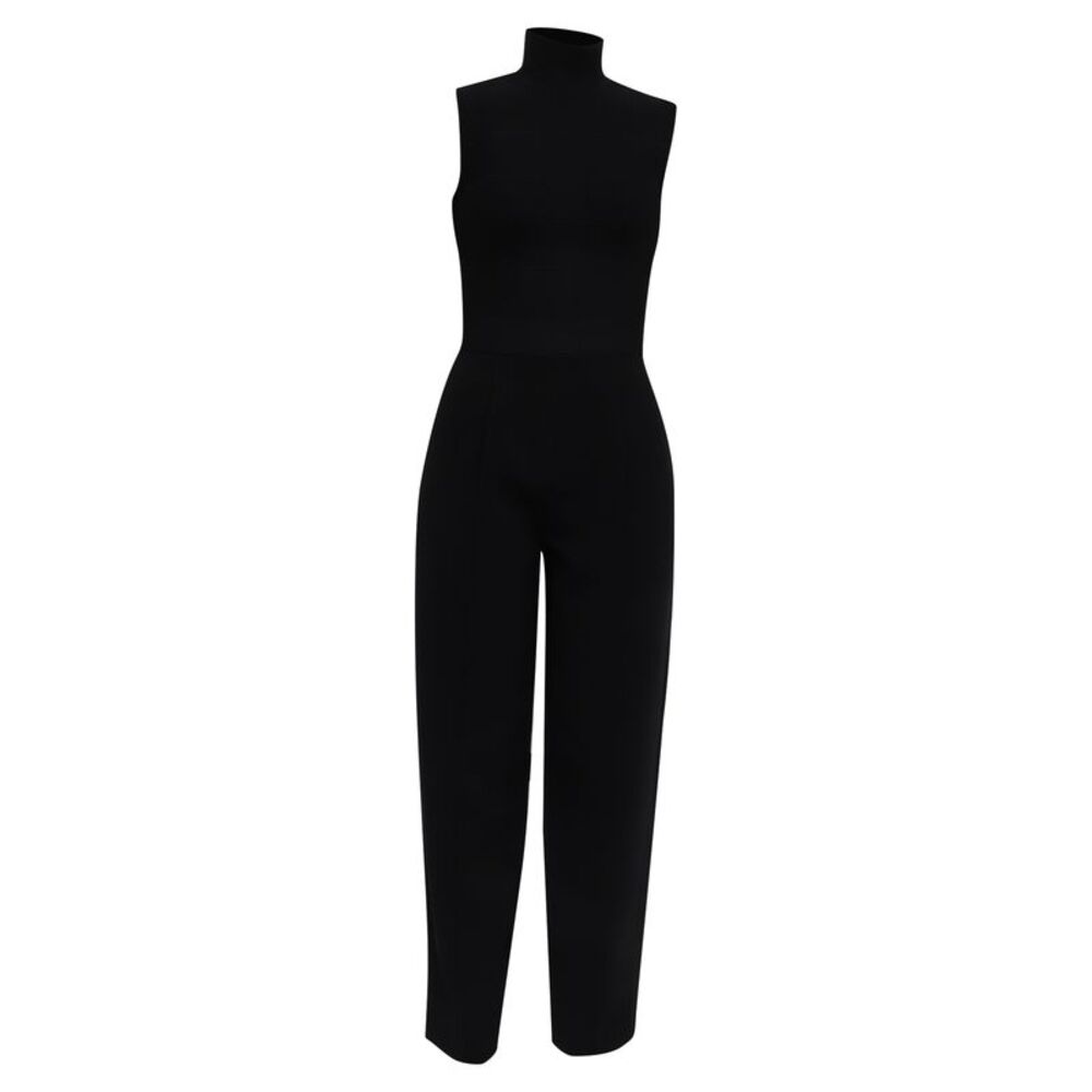 Herve Leger Turtleneck Jumpsuit in Black Nylon